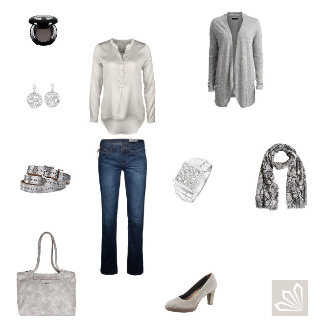 Outfit für Figurtyp A: Grey and Silver