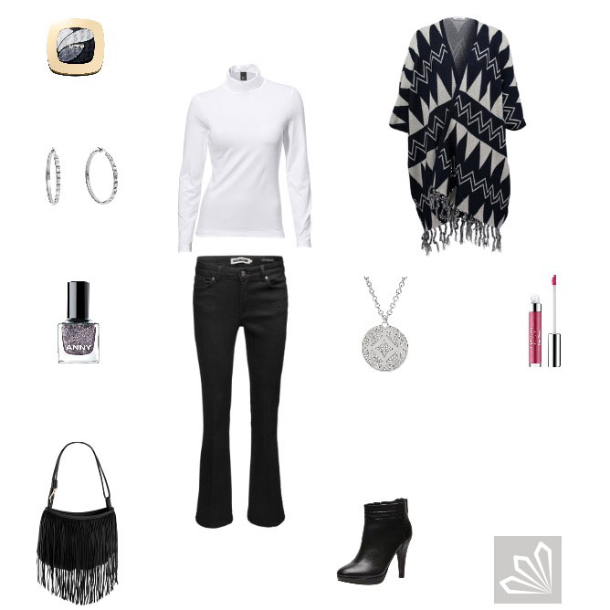 Casual-Oufit: Poncho & Flares