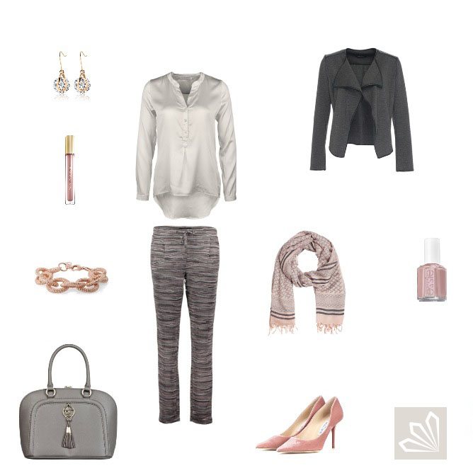 Outfit für Figurtyp H: Grey & Rose Autumn